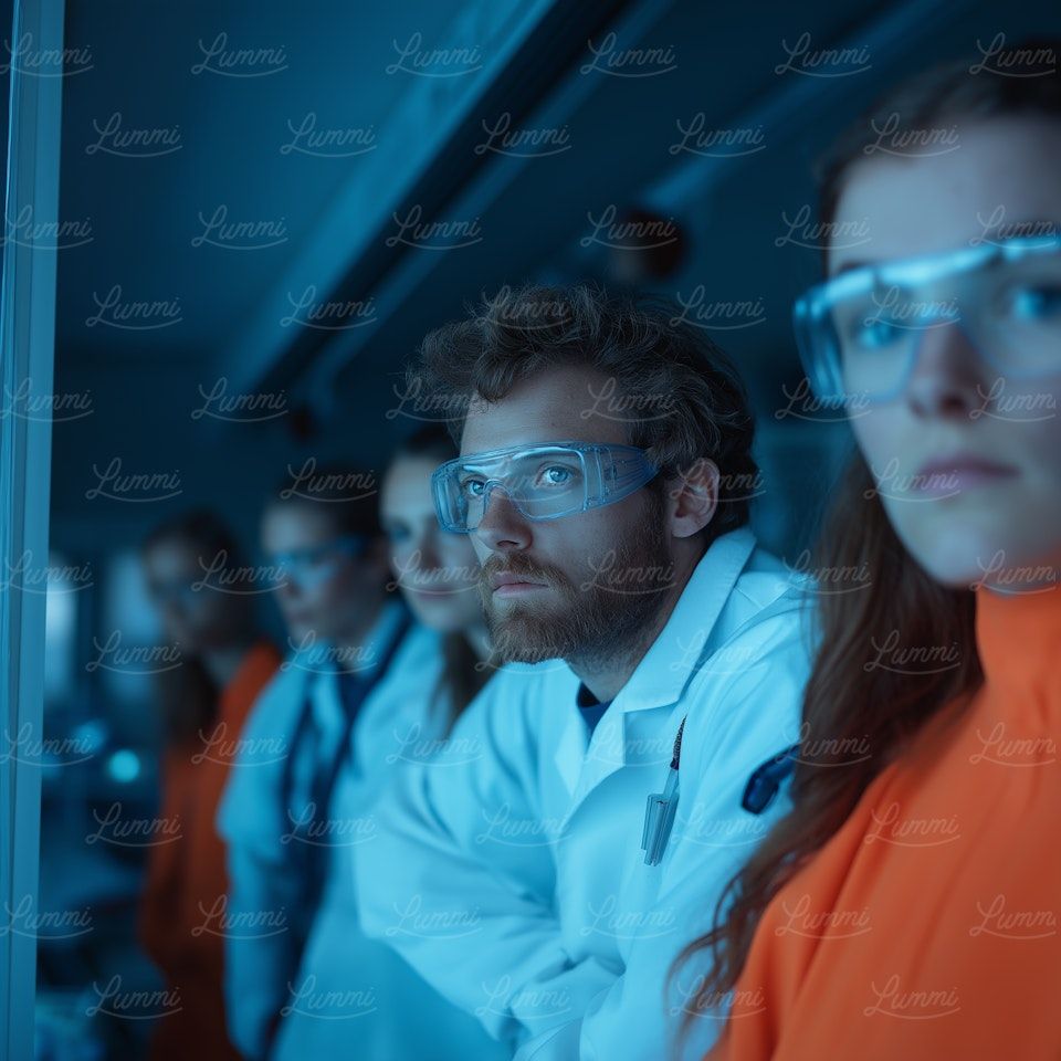 Researchers working in a lab